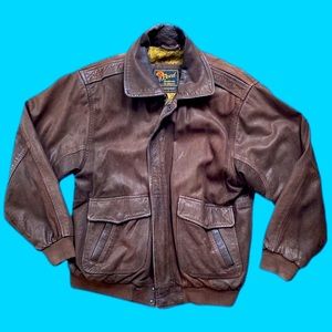 Vintage mens leather bomber jacket